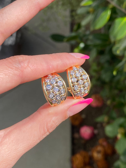 14k diamond two tone earrings