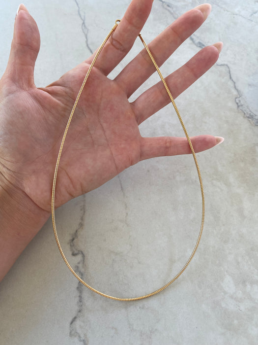 14K Gold Omega Necklace – 18.5 Inches