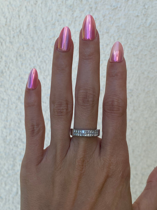 Vintage Platinum Invisible Set Diamond Ring
