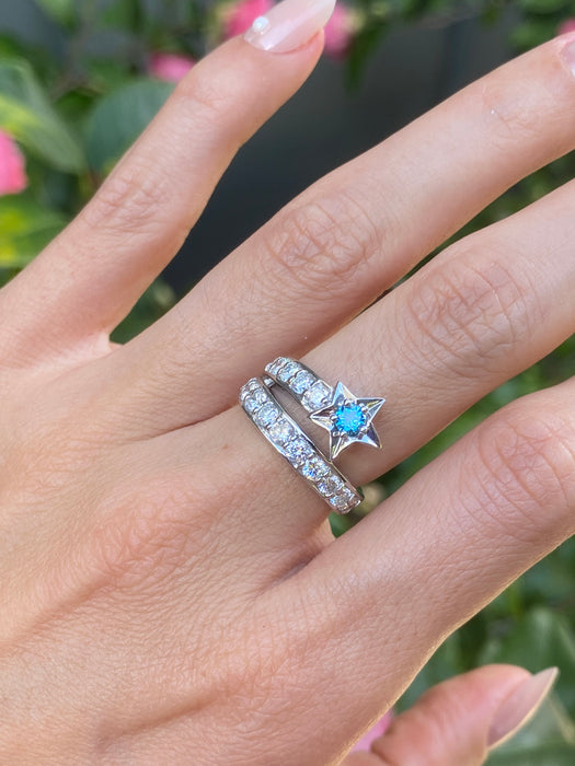 Platinum diamond star ring size 5