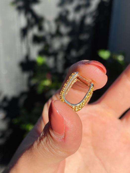 14k double sided yellow sapphire huggie earrings