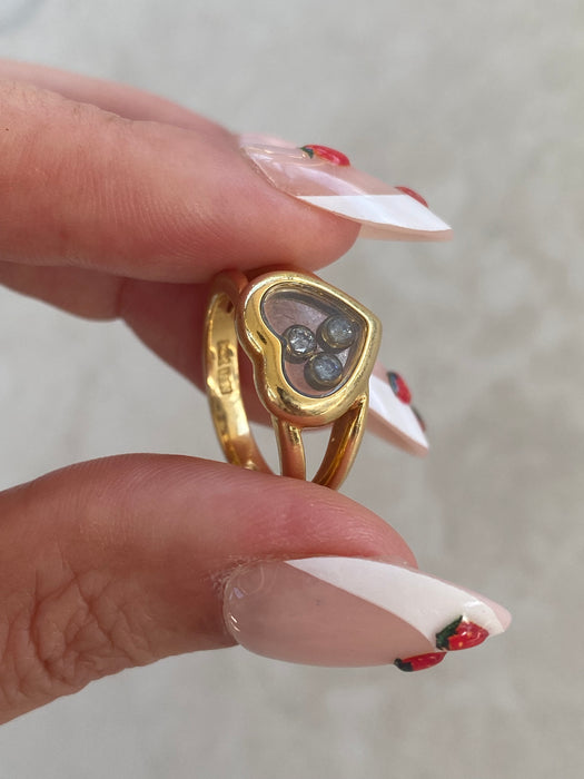 Vintage 18k Chopard Happy Diamonds Heart Ring