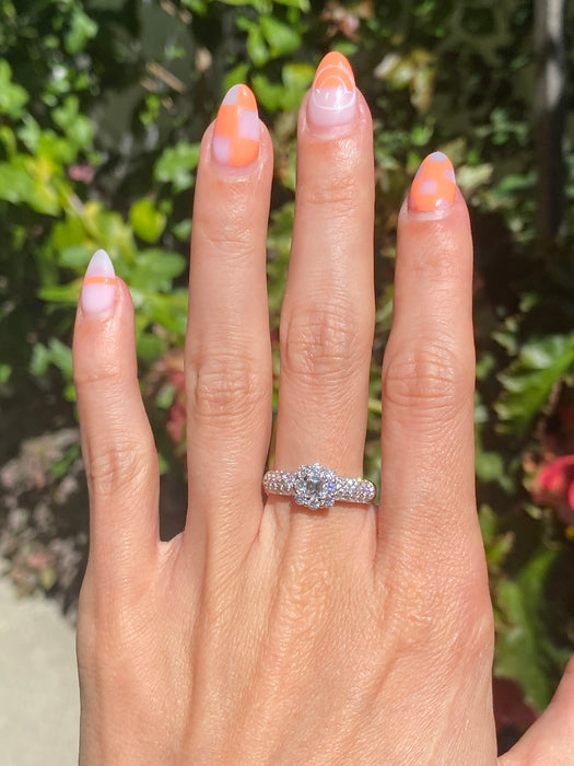 Platinum 900 diamond ring size 7.75