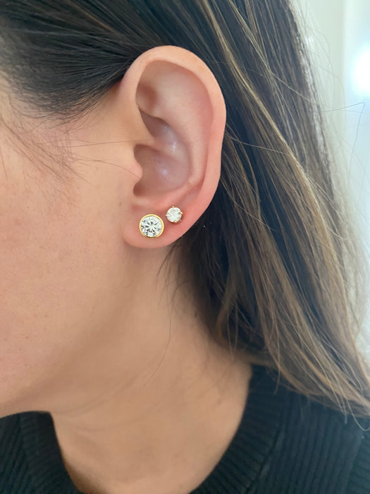 14k 2.2 carat lab diamond stud earrings