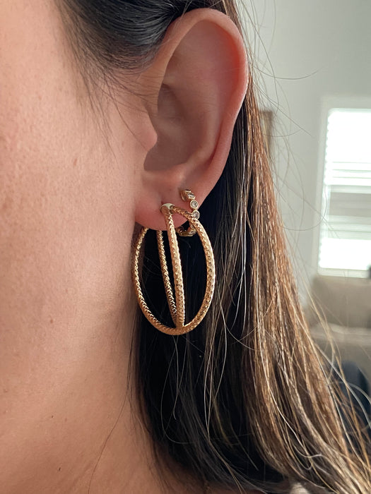 14k braided hoop earrings