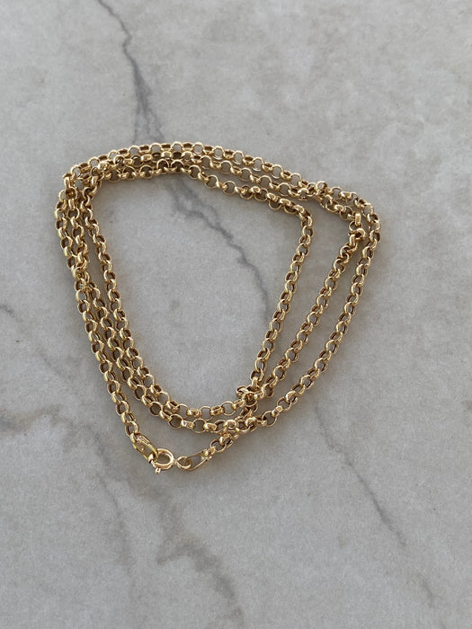 14K Gold Rolo Chain Necklace – 24 Inches