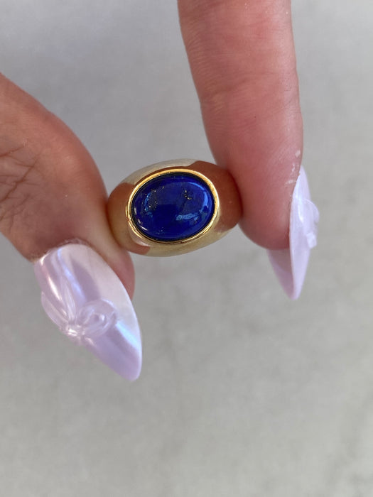 18K Lapis Lazuli Signet Ring
