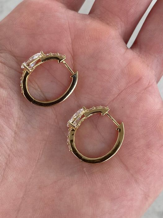 14K Gold Lab Diamond Hoop Earrings – 1.60 CTW