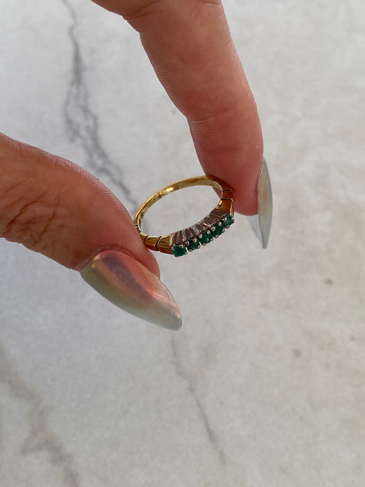 Vintage 14K Two-Tone Emerald Ring