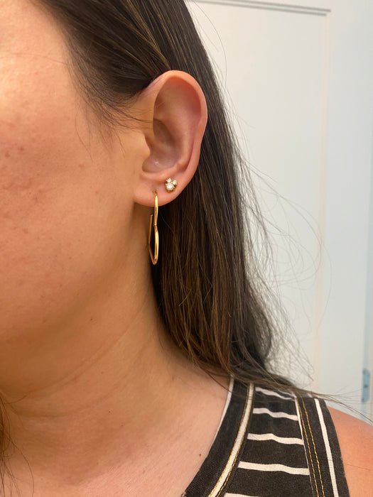 14k heart hoop earrings