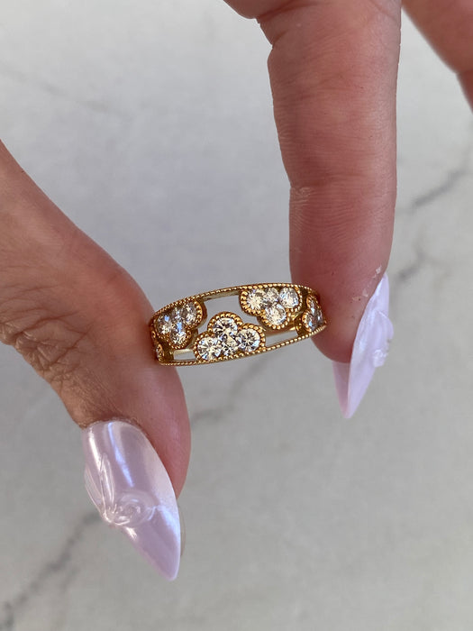 Vintage 18K Yellow Gold Diamond Cloud Ring