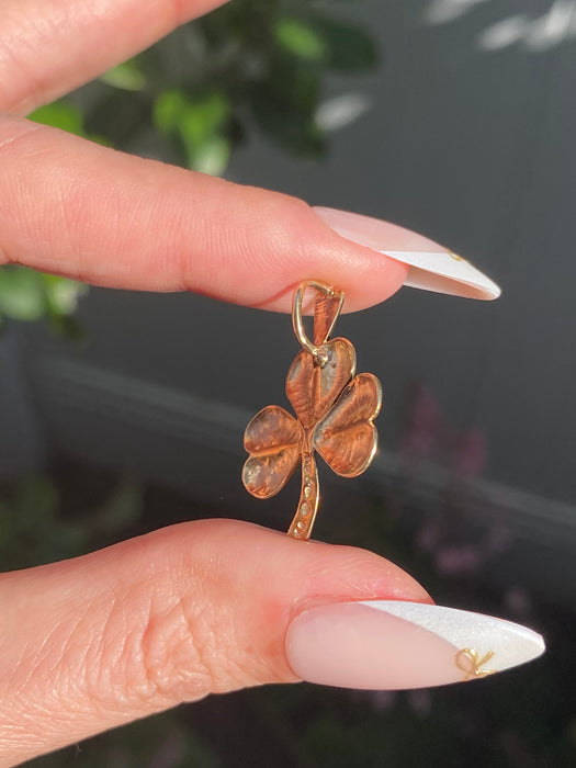 Vintage Michael Anthony 14K Gold Clover Charm Pendant 1985 – Four Leaf Lucky Charm