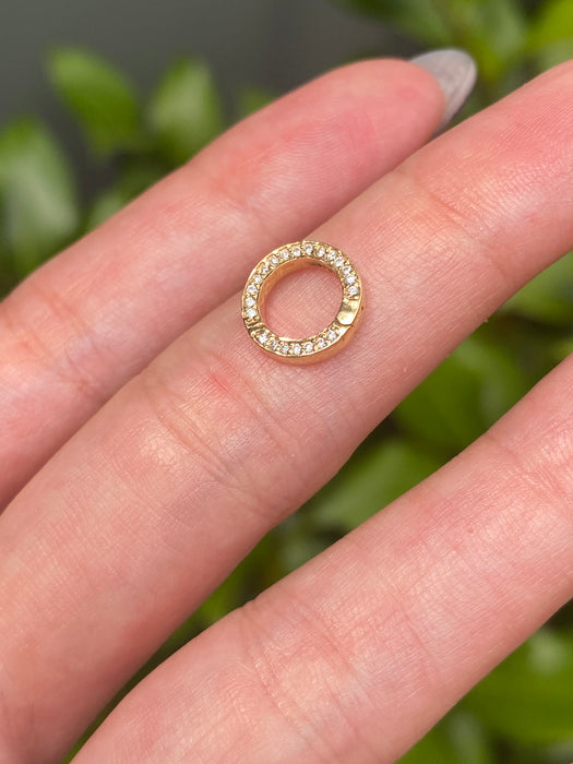 14k solid charm connector