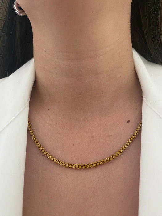 18k star barrel necklace 14.5”