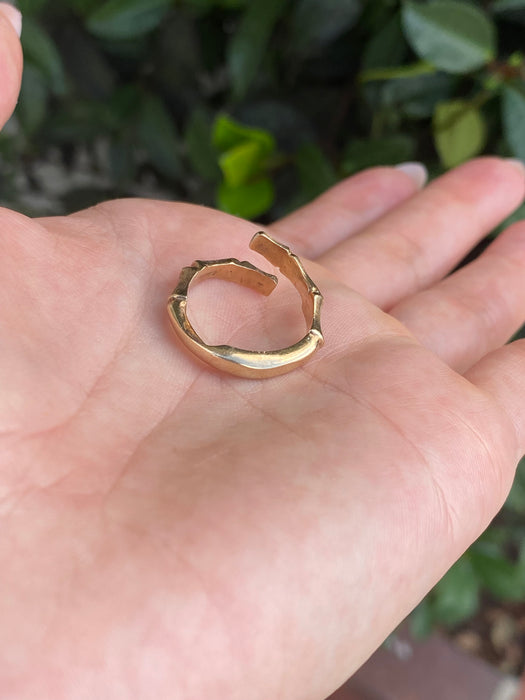 14k open bamboo ring size 5.5