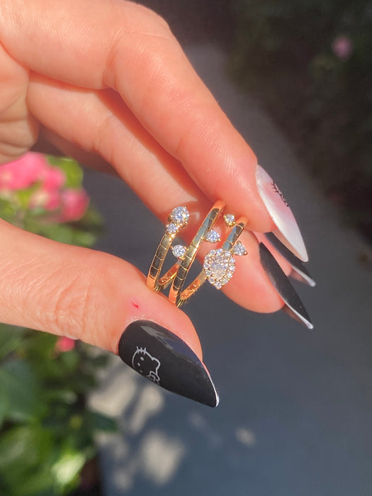 18k diamond triple bypass constellation ring by penny preville size 6.5