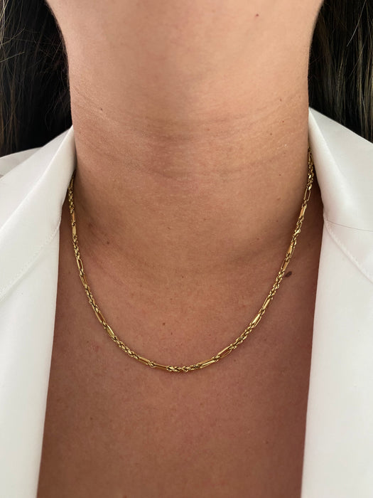 14k barrel rope chain necklace