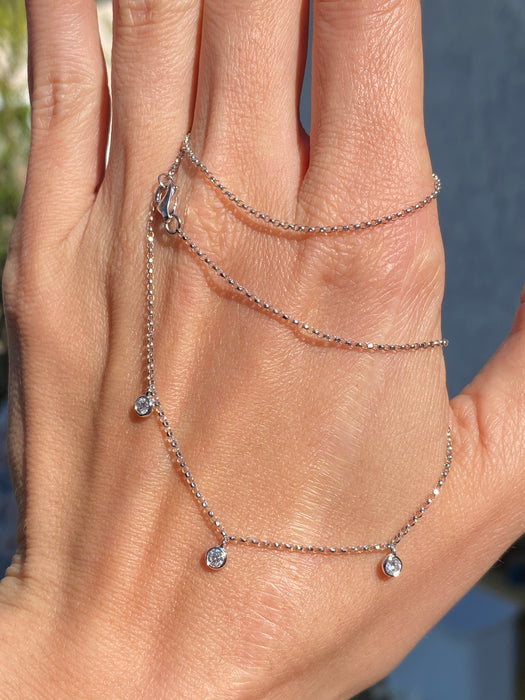 14K White Gold Lab Diamond Drop Necklace