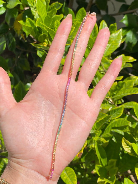 14k rainbow bracelet 7”