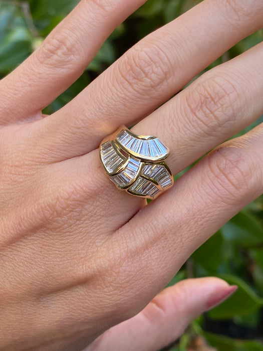 18k diamond baguette ring size 6