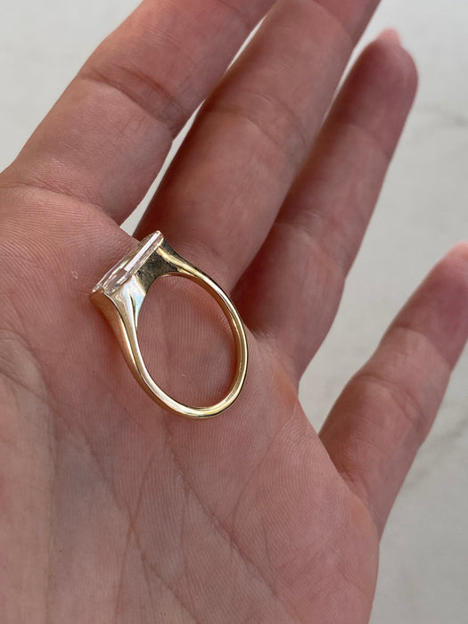 14K Coffin-Shaped Lab Diamond Ring
