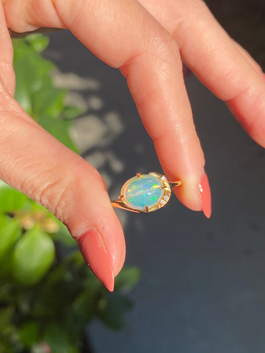 18k opal diamond ring size 7.75
