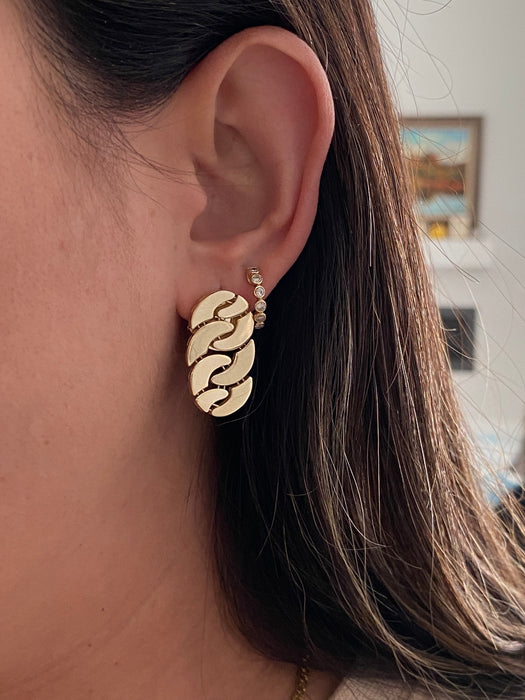 14k curb link earrings