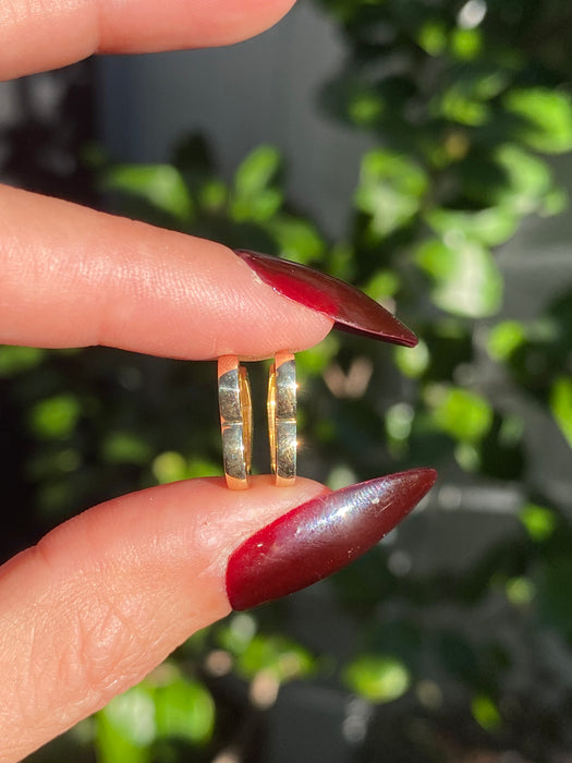 14k mini heart huggie hoops