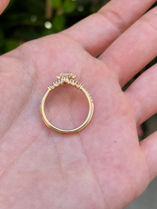 14k rose cut 1 carat Diamond ring size 6