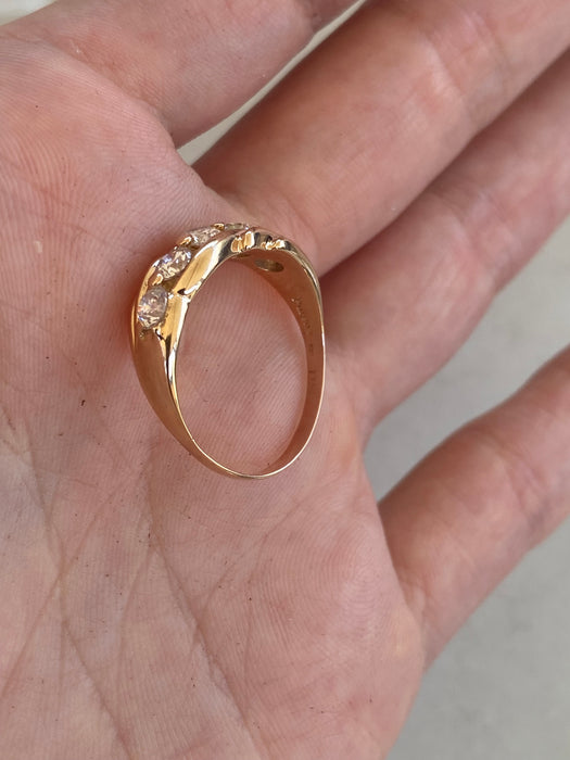Vintage 18K Rose Gold Diamond Ring