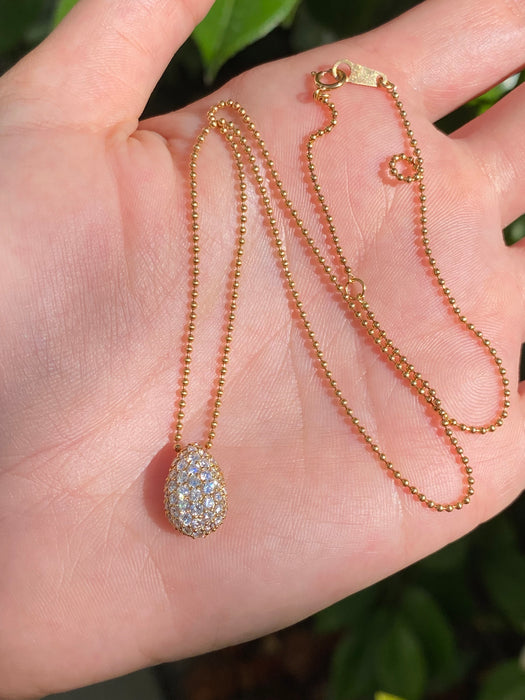 18k diamond slider bead necklace