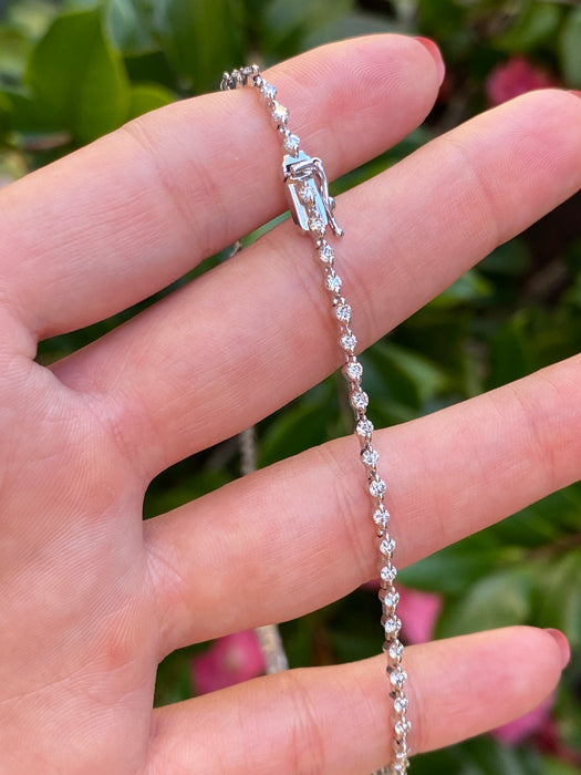 18k white gold 7 carat Diamond tennis necklace