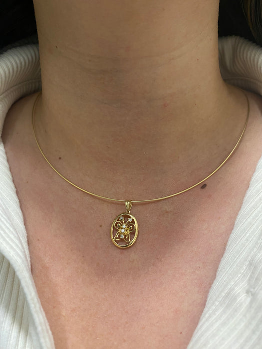 14k diamond butterfly charm