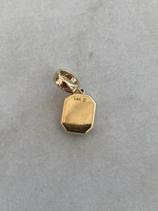 14K Bezel Lab Emerald Charm