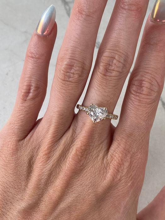 14K Gold Heart-Shaped Lab Diamond Ring- 2.54 TCW