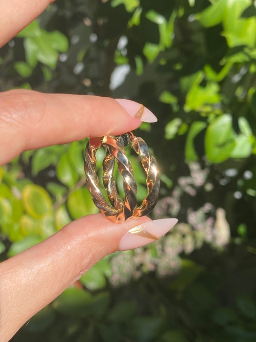 14k twisted hoop earrings