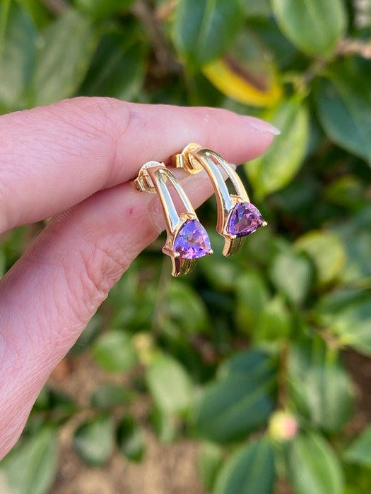 14k trillion amethyst earrings