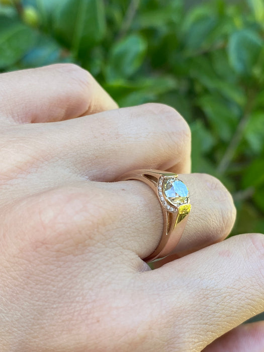 18k rose gold brown diamond ring size 6