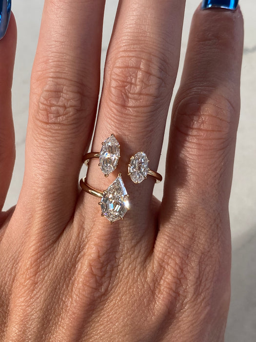 14K 3.15 TCW Step-Cut Lab Diamond Ring