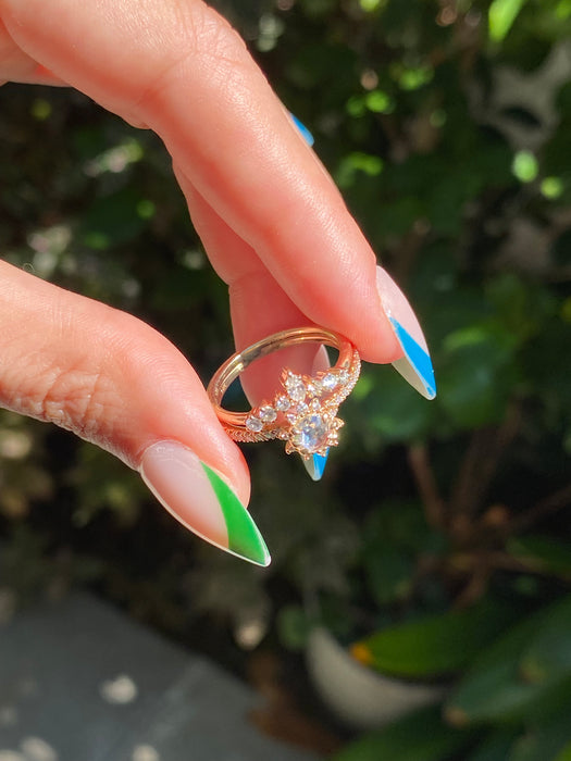 14k rose cut 1 carat Diamond ring size 6