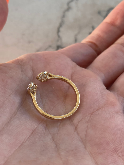 14K Gold Open 1.39 TCW Oval Lab Diamond Ring