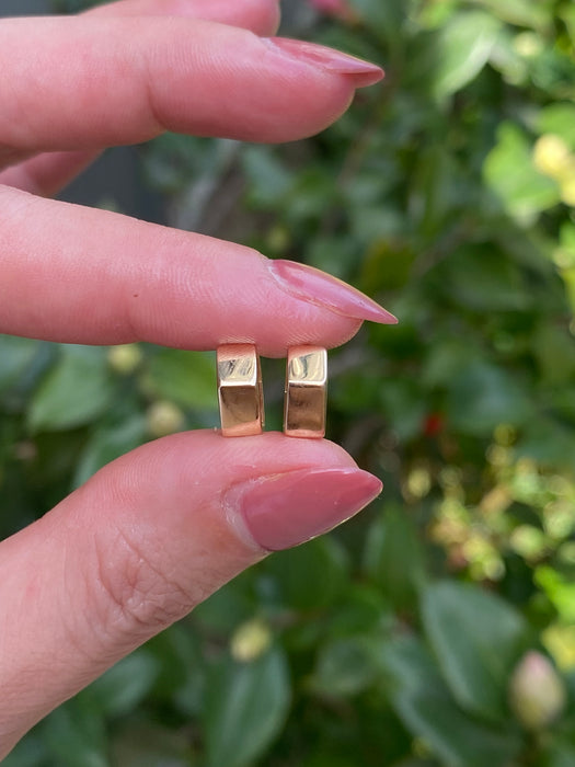 14k hexagon Huggie earrings