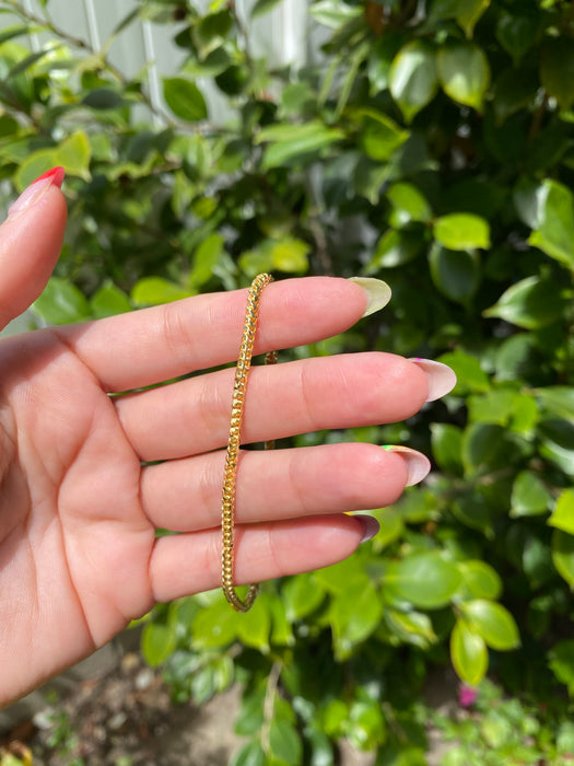 14k foxtail bracelet 7.5”