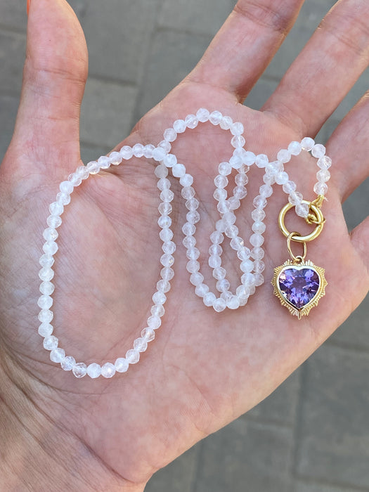 14K Gold Moonstone Beaded Necklace