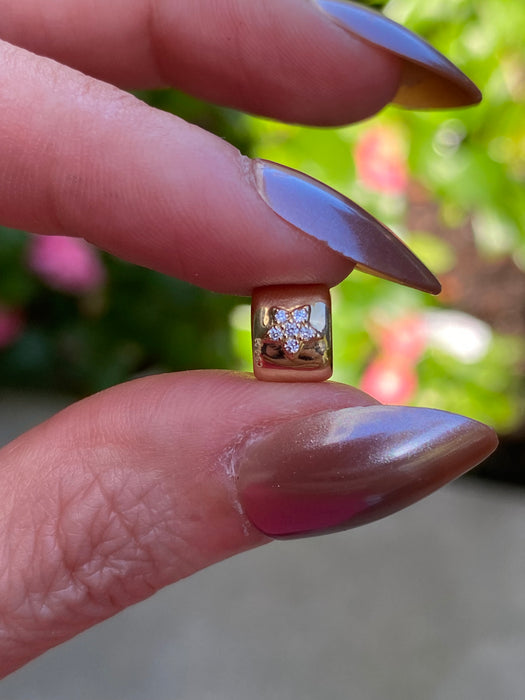 14K Gold Diamond & Emerald Double-Sided Star Rondelle Slider Charm