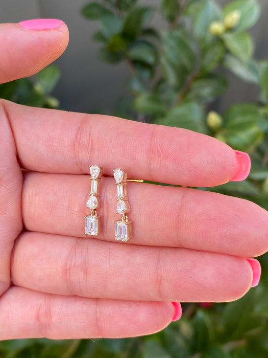 14k 1.25 carat lab diamond earrings