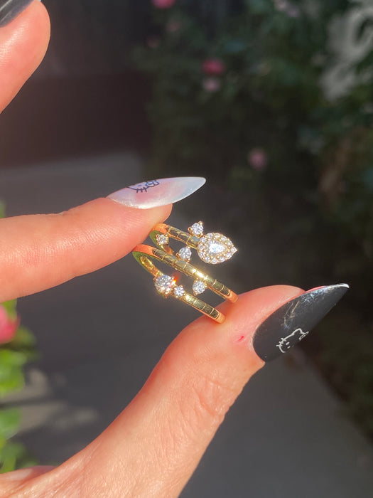 18k diamond triple bypass constellation ring by penny preville size 6.5