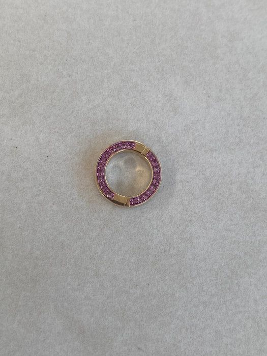 14K Natural Pink Sapphire Round Connector