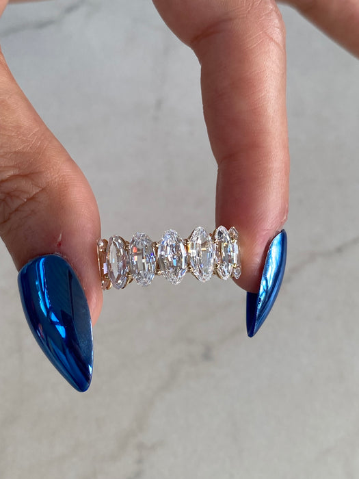 14K Step-Cut Oval Lab Diamond Half Eternity Ring – 5.30 TCW