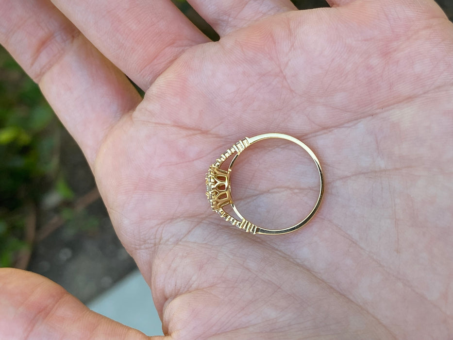 Vintage 18K Gold Diamond Ring – 0.50 TCW Natural Diamonds, Size 6